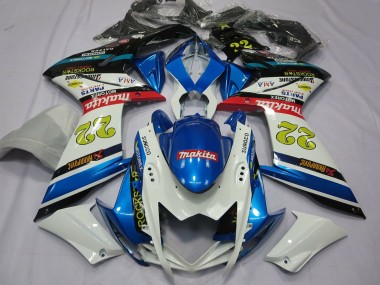 22 Blanco & Azul 07-08 GSXR 1000 Carenado