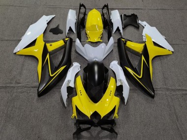 Amarillo Brillante & Blanco 08-10 GSXR 600-750 Carenado