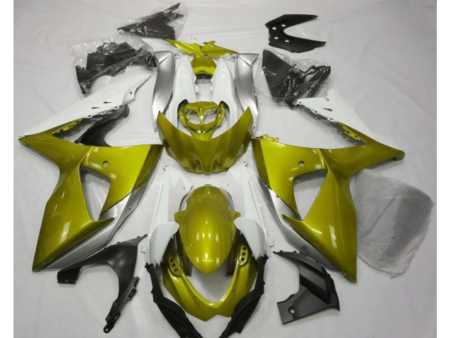 Amarillo Brillante & Blanco 09-16 GSXR 1000 Carenado