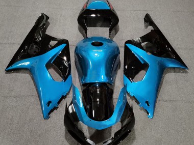 Azul Claro Brillante & Negro 01-03 GSXR 600-750 Carenado