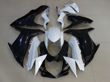 Blanco Brillante & Negro 11-24 GSXR 600-750 Carenado