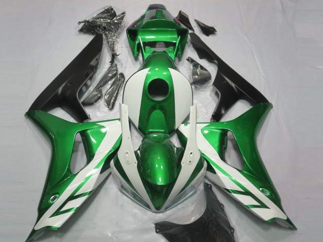 Blanco Brillante & Verde 06-07 CBR1000RR Carenado