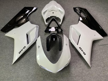 Blanco Perla & Negro 07-14 Ducati 848 1098 1198 Carenado