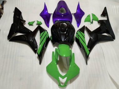 Detalles En Negro Brillante Verde & Morado 07-08 CBR600RR Carenado