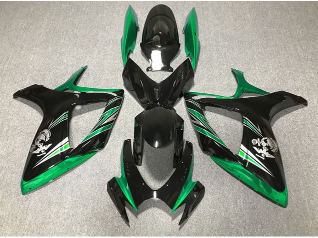 Diseño Verde Brillante & Negro 06-07 GSXR 600-750 Carenado