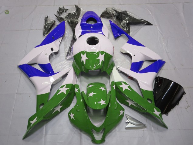 Estrellas & Rayas Verdes & Azules 07-08 CBR600RR Carenado