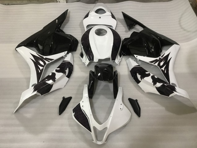 Negro / Blanco Personalizado 09-12 CBR600RR Carenado