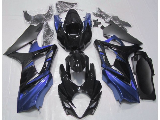 Negro Brillante & Azul 07-08 GSXR 1000 Carenado