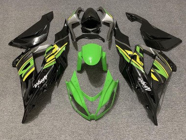 Negro Brillante & Verde Racing 13-18 ZX6R Carenado