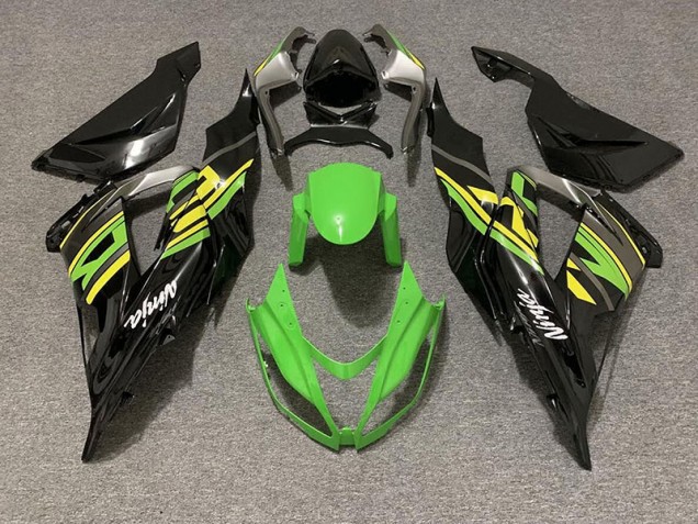 Negro Brillante & Verde Racing 13-18 ZX6R Carenado