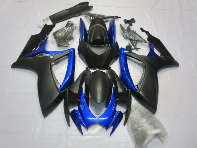 Negro Mate Azul Brillante 06-07 GSXR 600-750 Carenado