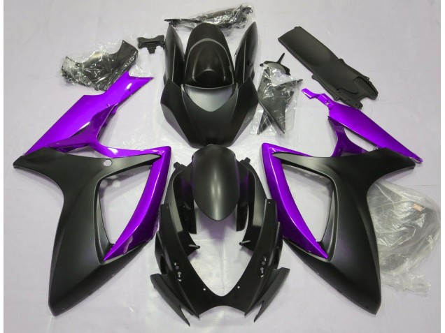 Negro Mate & Morado 06-07 GSXR 600-750 Carenado