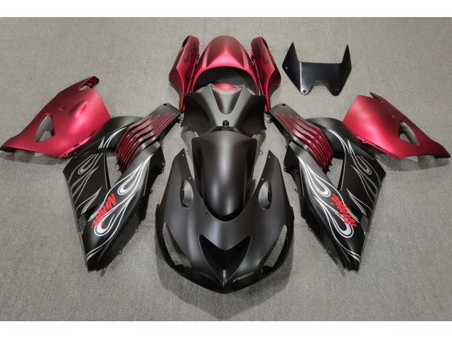 Negro Mate & Rojo 06-11 ZX14R Carenado