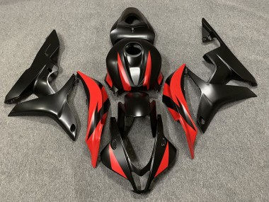 Negro Mate & Rojo 07-08 CBR600RR Carenado