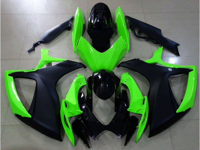 Negro Mate & Verde 06-07 GSXR 600-750 Carenado