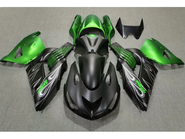 Negro Mate & Verde 06-11 ZX14R Carenado