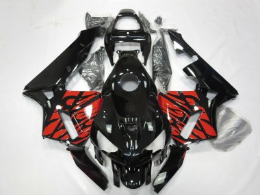 Negro & Rojo Tribal 05-06 CBR600RR Carenado