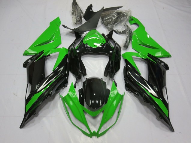 Negro & Verde 13-18 ZX6R Carenado