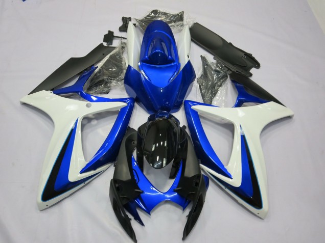 OEM Estilo Blanco Azul 06-07 GSXR 600-750 Carenado