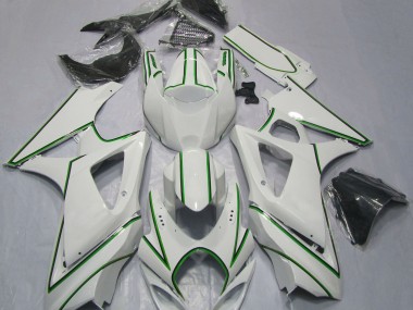 Raya Pin Verde Blanco Brillante 07-08 GSXR 1000 Carenado