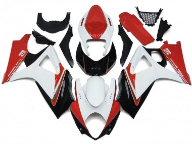 Rojo & Blanco Personalizados Con Negro 07-08 GSXR 1000 Carenado