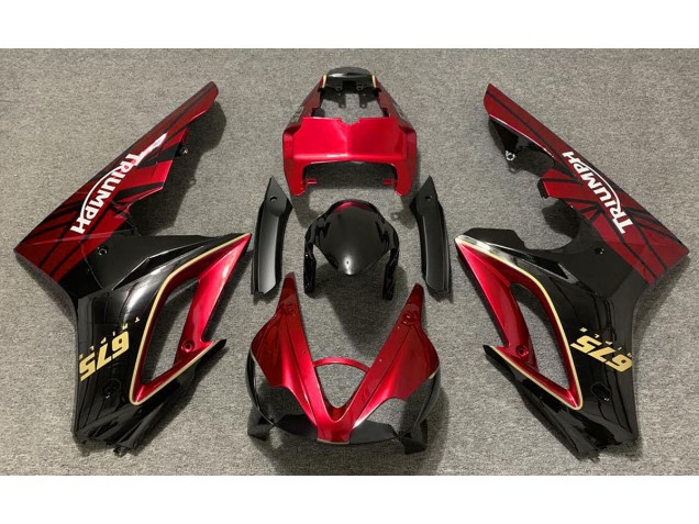 Rojo Brillante & Negro 09-12 Daytona 675 Carenado