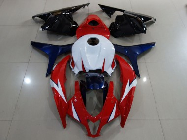 Rojo Brillo / Blanco 09-12 CBR600RR Carenado