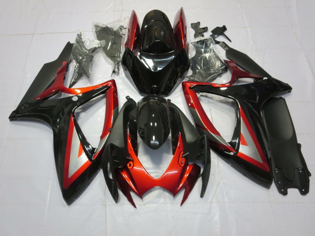 Rojo Intenso Negro 06-07 GSXR 600-750 Carenado