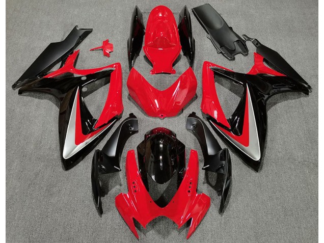 Rojo Negro Estilo OEM 06-07 GSXR 600-750 Carenado