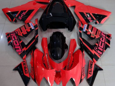 Rojo & Negro & Logotipos 04-05 ZX10R Carenado