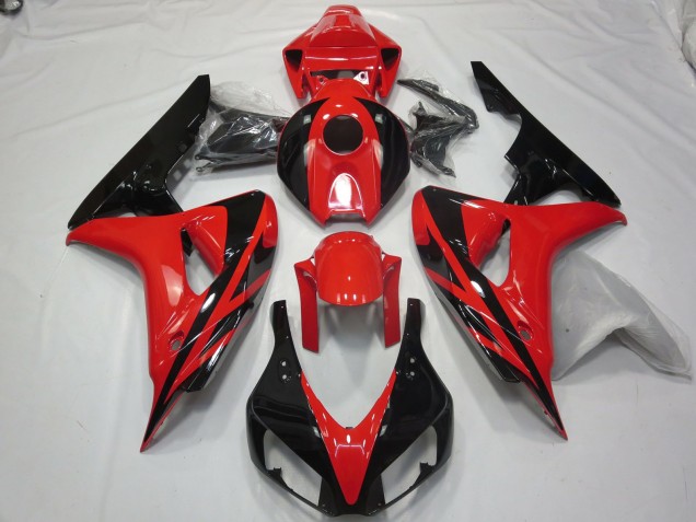 Rojo Negro OEM Estilo Sin Calcomanías 06-07 CBR1000RR Carenado